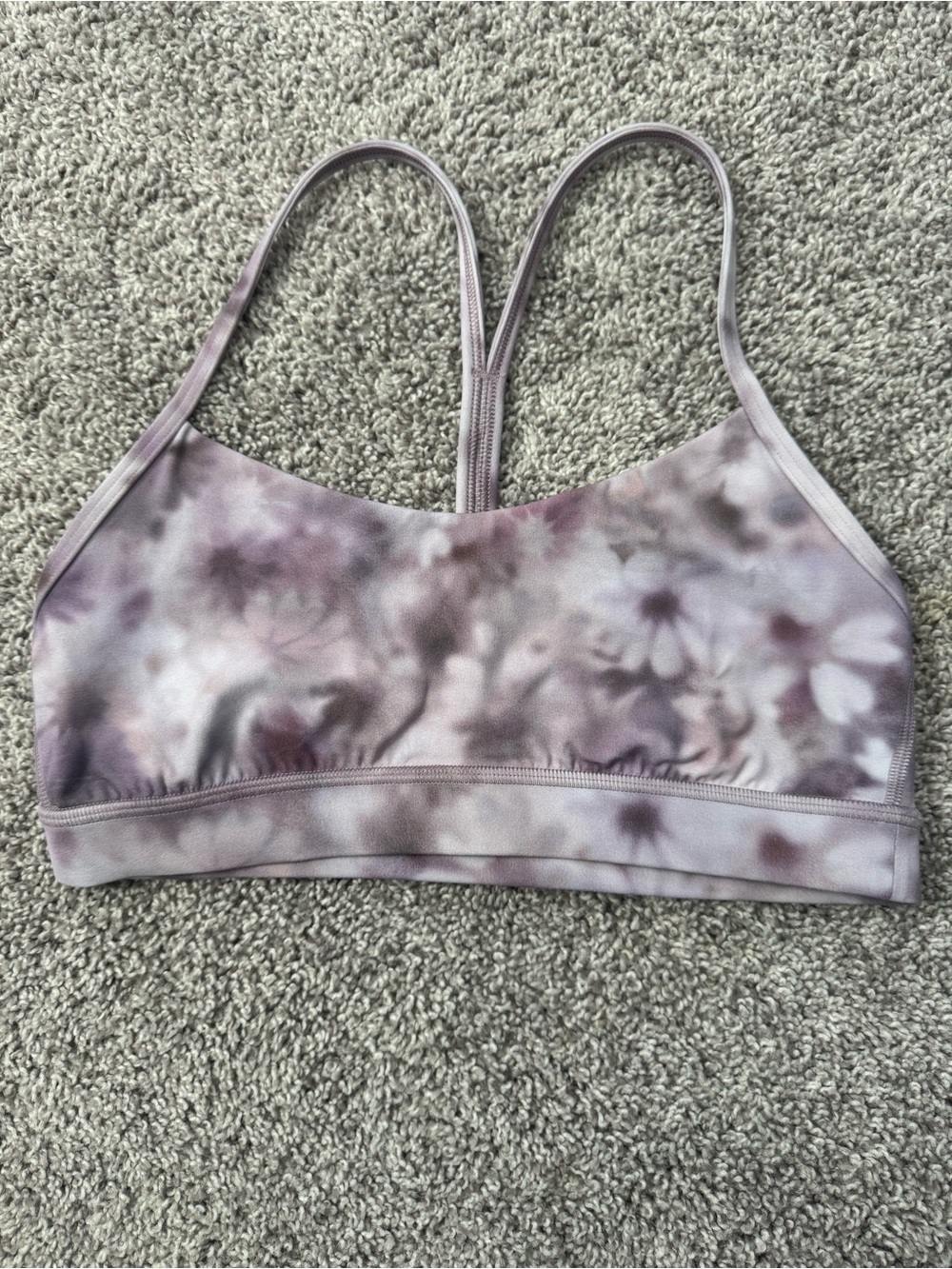 Lululemon Lavender Floral Flow Y Sports Bra